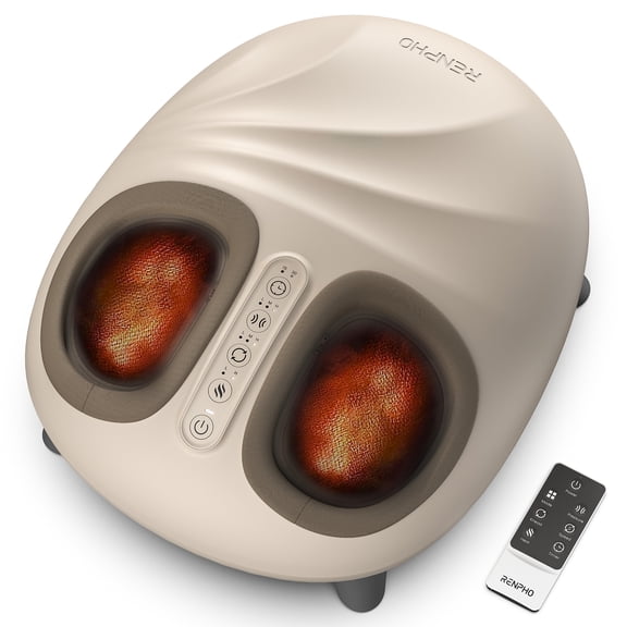 RENPHO Heated Foot Massager Machine with Shiatsu, Kneading & Compression for Plantar Fasciitis, Fsa Hsa Eligible, Remote control, Gift for Women