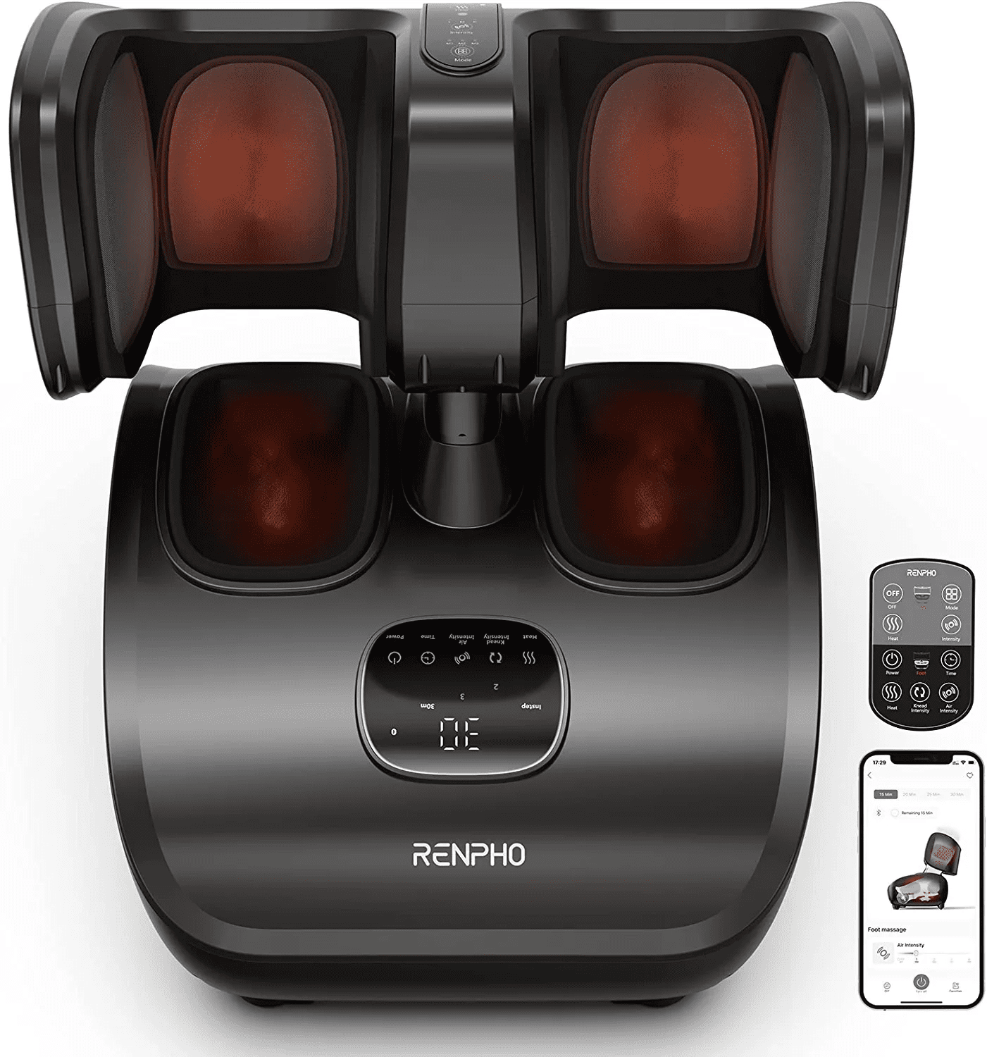 RENPHO Smart Electric Shiatsu Foot & Calf Massager with Heat for Foot