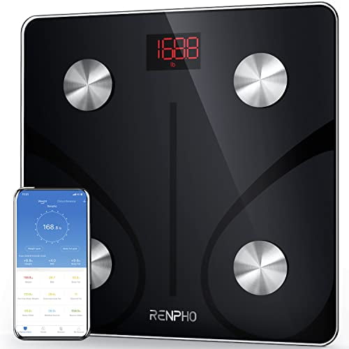 RENPHO Solar Power Smart Scale for Body Weight, Digital Bathroom Scale BMI  Weighing Bluetooth Body Fat Scale, Body Composition Monitor Health Analyzer