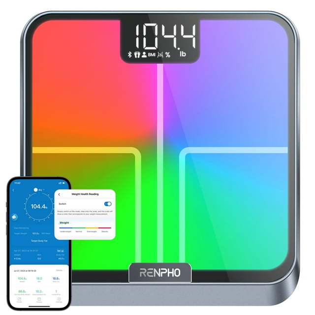 RENPHO Elis Chroma Bluetooth Bathroom Smart Scale, Digital Health