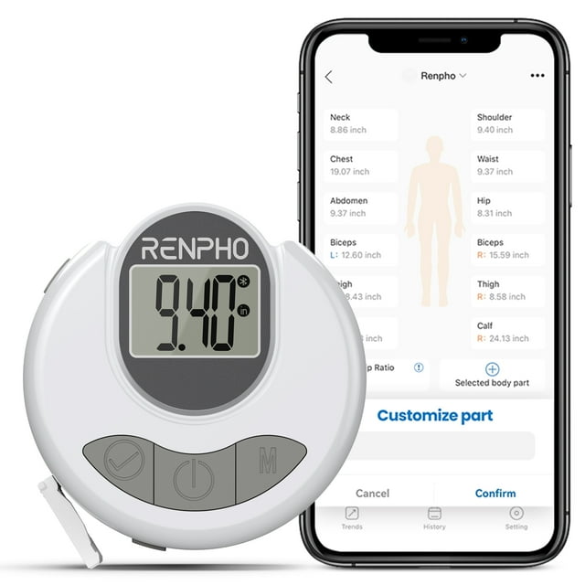 RENPHO Bluetooth Smart Tape Measure for Body Circumference, Fitness