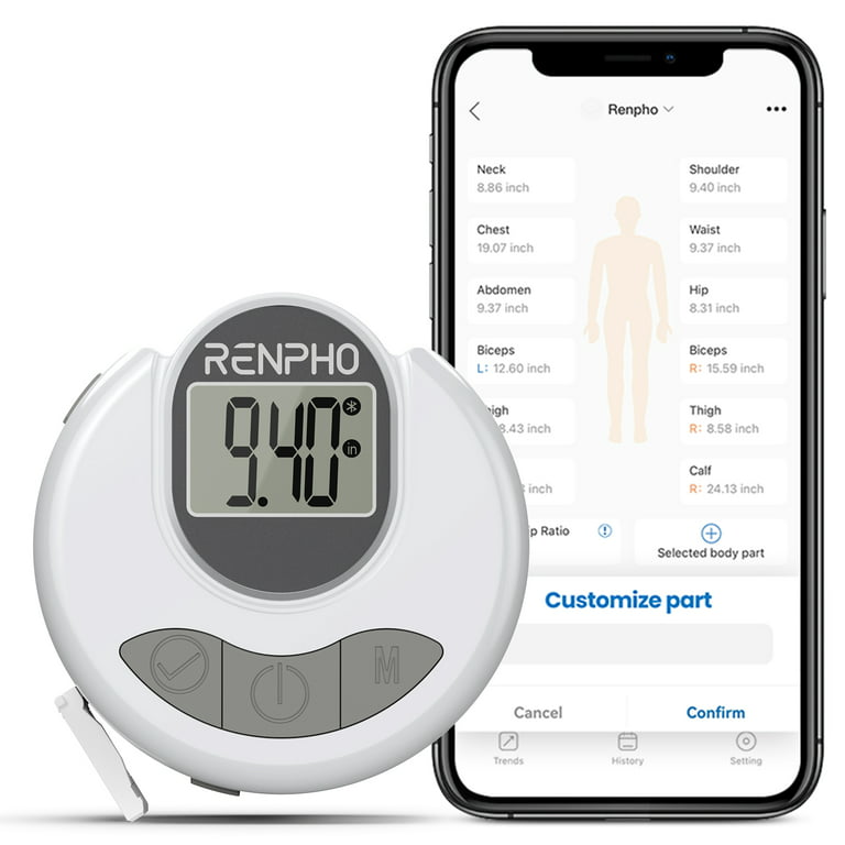 RENPHO Smart Tape Measure, Body Measuring Tape for Weight