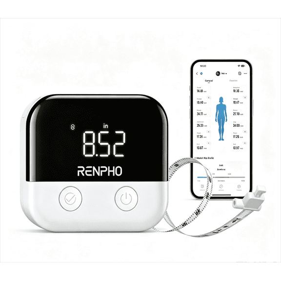RENPHO Smart Tape Measure for Weight Loss, Bluetooth Fitness Equipment with App, Retractable