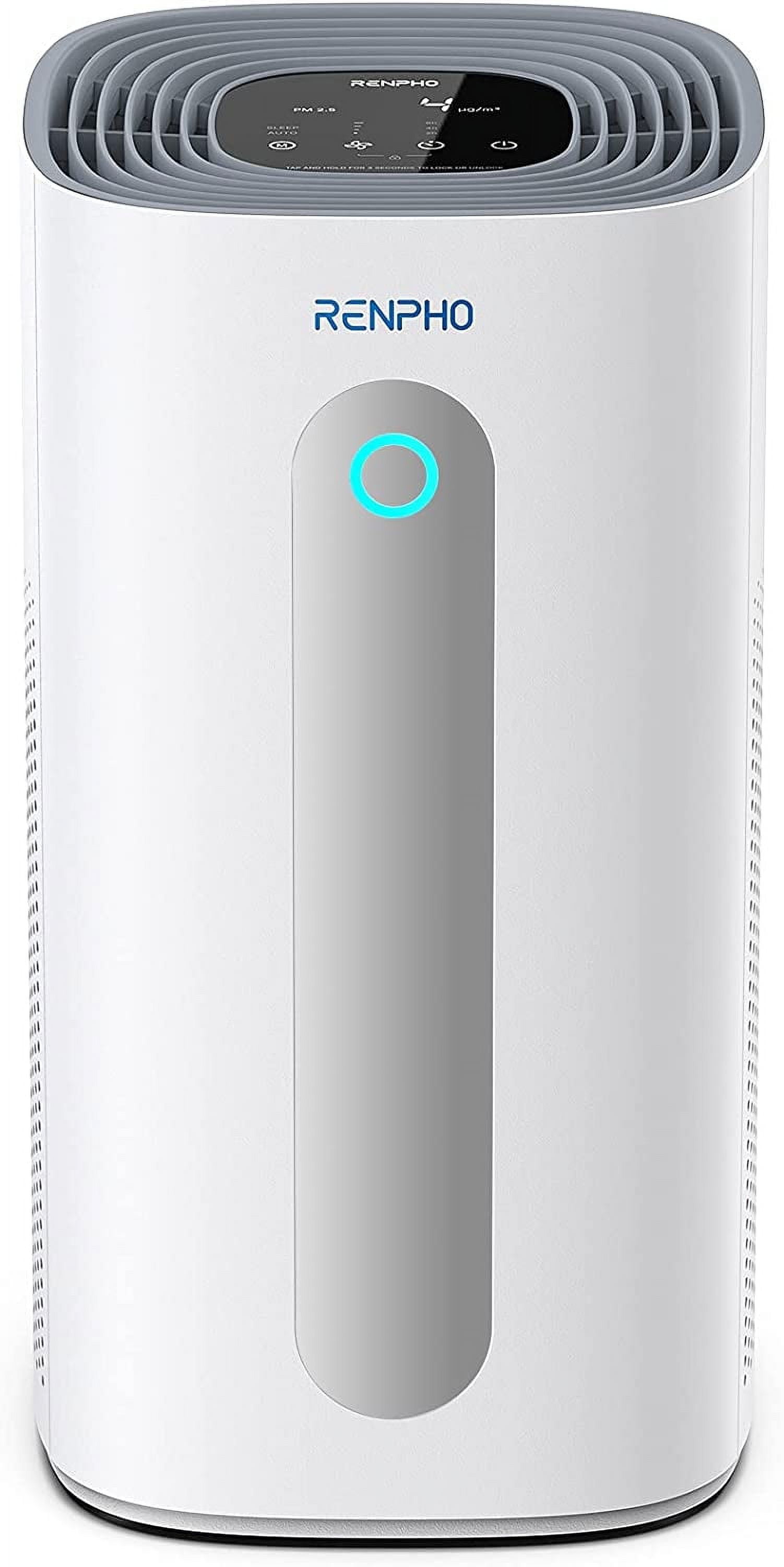 RENPHO True HEPA Air Purifier R-M003, Air Cleaner for Large Room up to 2420 ft², PM2.5, White