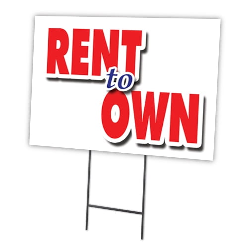 RENT TO OWN 12"x16" Yard Sign & Stake | Advertise Your Business | Stake Included Double Sided Image | Made in The USA