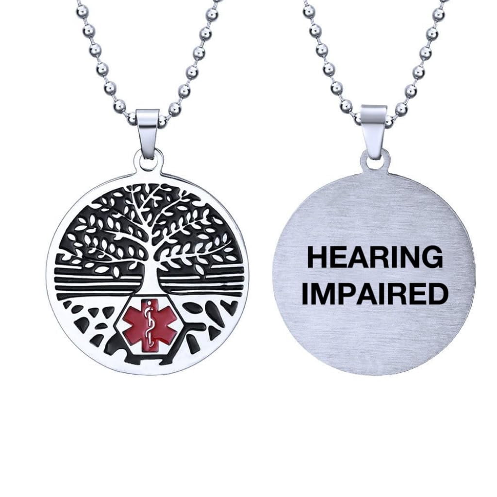 RENYILIN Stainless steel tree of life medical alert ID emergency first ...