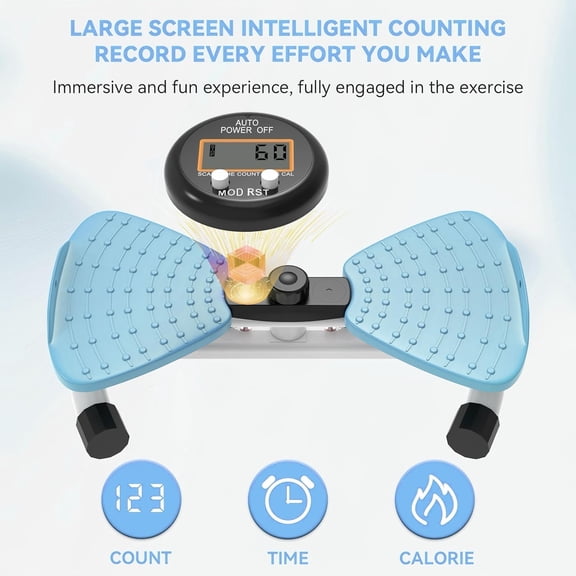 RENZEC Waist Twister Machine, Adjustable Exercise Twist Board for Women Men, Noiseless Ab Twister for Home Gym Equipment, 330 lbs Capacity | Track Time, Reps, Calories with Digital Display