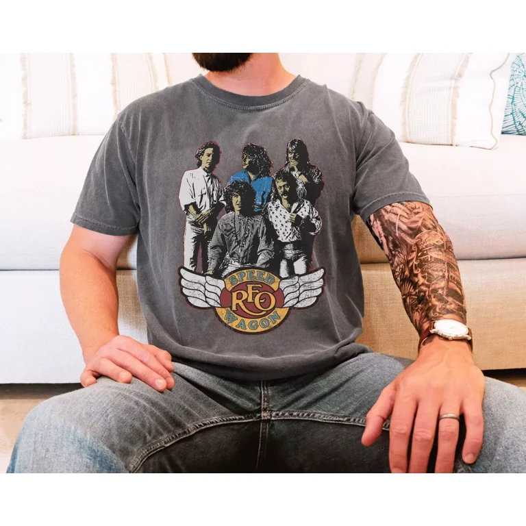 REO Speedwagon Rock Band T Shirt on Vintage Black Comfort Colors 1717 Tee comfort colors design beautiful Walmart