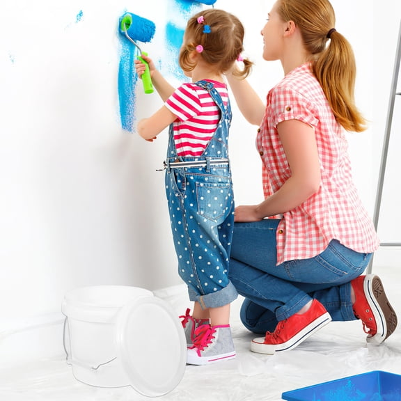 REOFLYUP Durable ABS Material 1 Gallon Round Paint Bucket with Handle for Home Use