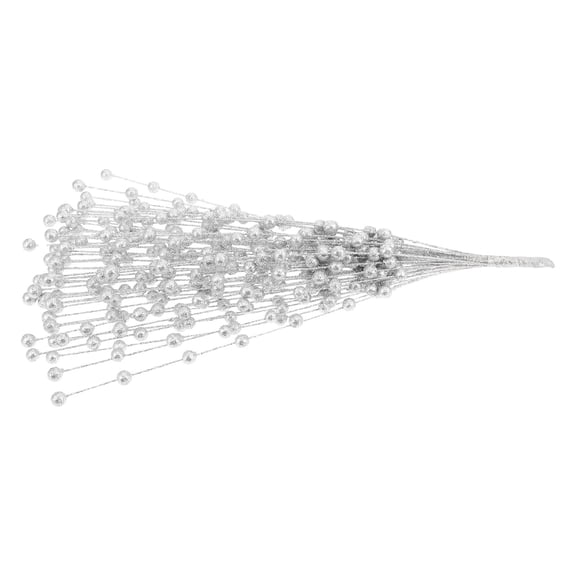 REOFLYUP 1Set Festive Plated Silver Berry Bouquet Stems for Christmas Wreath and Gar