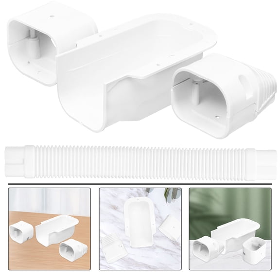 REOFLYUP Line Set Cover Kit White Sturdy Plastic for Air Conditioner Pipes 1Set