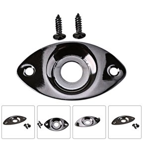REOFLYUP 1Set Sturdy Black Electric Guitar Jack Plate for Improved Sound Quality