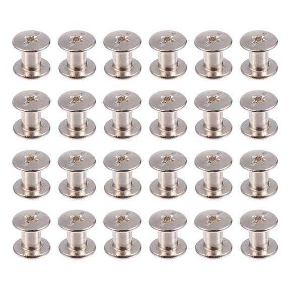REOFLYUP Round Studs Rivets Screw Posts Stainless Steel Silver 100Set