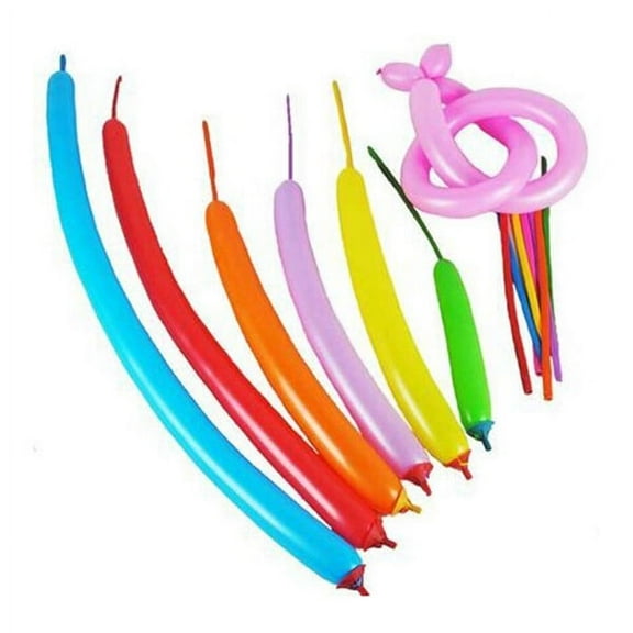 REOFLYUP 100Pcs Assorted Color Modeling Balloons 260Q Tropical Assortment with Emulsion Material