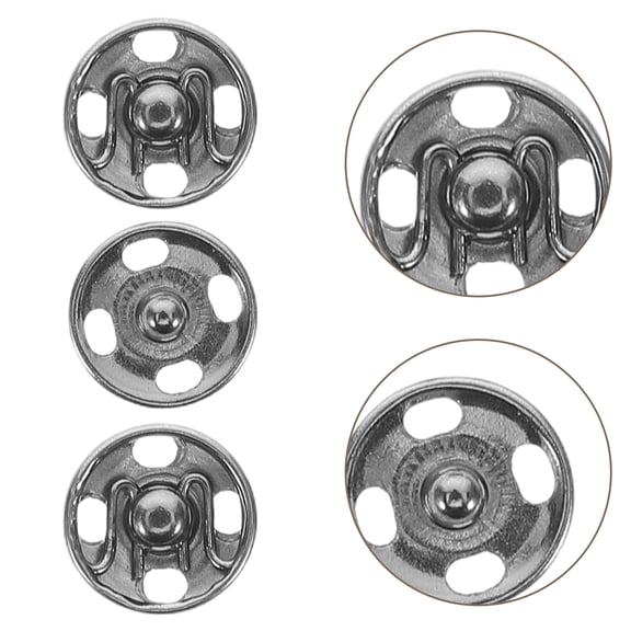 REOFLYUP 100-Pack Metal Round Flat Sewing Fasteners Copper Buttons Invisible Clips for Coats Jackets Shirts