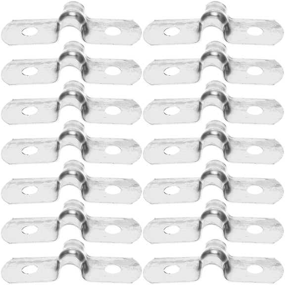 REOFLYUP 100Pcs Silver Stainless Steel U Clip Mounting Brackets with Spring Slot Design for Wire Fixing