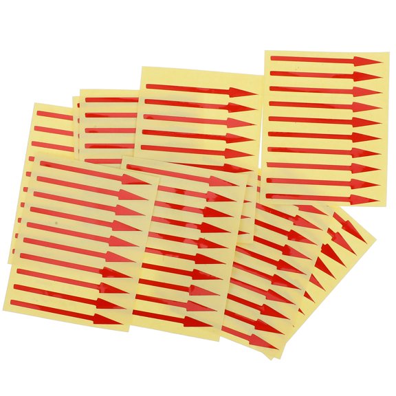 REOFLYUP 100pcs Arrow Stickers PVC Accurate Data Reading Yellow For Operators In Humid Environments