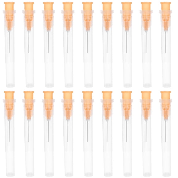 REOFLYUP 25G 13mm Orange Plastic Precision Dispensing Needles With Caps 100pcs