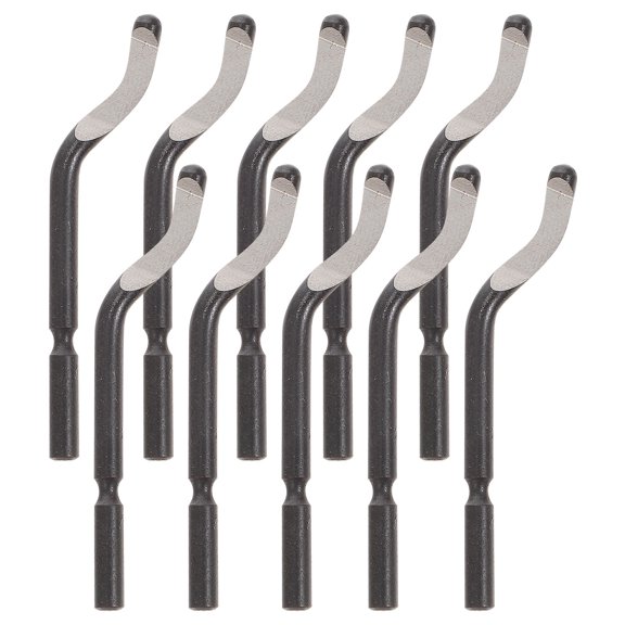 REOFLYUP 10Pcs Deburring Tool Blades Set Black Rotary Blades for Metal Plastic and Resin with Storage Box