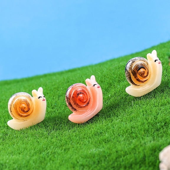 REOFLYUP 10Pcs Cute Snail Decor Resin Miniatures for Lawn Scene and Desktop Decor
