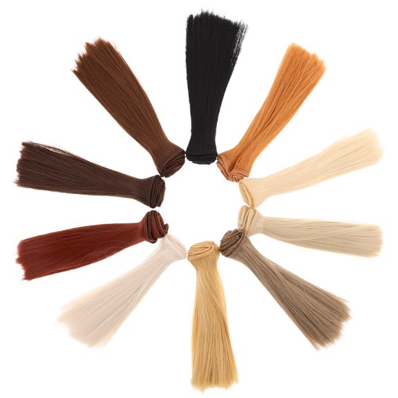 REOFLYUP 10Pcs Hair Extensions for Dolls with Heat Resistant Synthetic Fiber and Vibrant Colors
