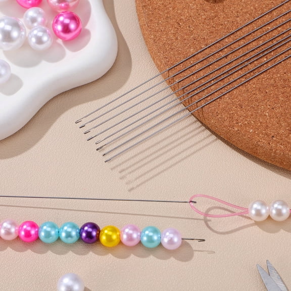 REOFLYUP 10-Pack Stainless Steel Bead Threader Needles for Easy Stringing, Jewelry Making and Craft Projects