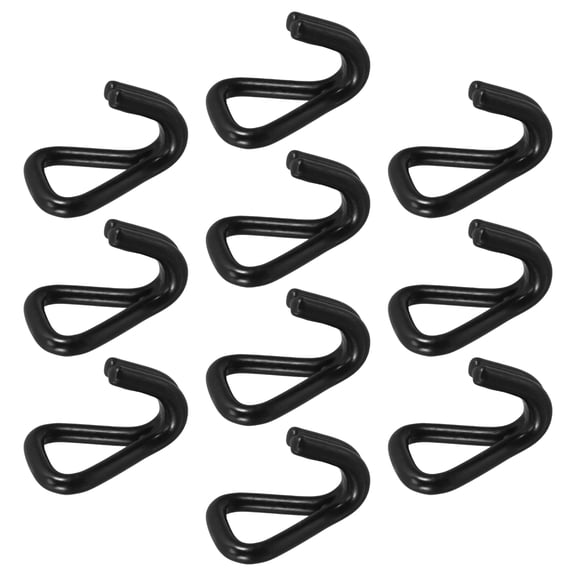 REOFLYUP 10-Pack Heavy Duty Double J Hooks with Plastic Coating for Cargo Securing and Binding