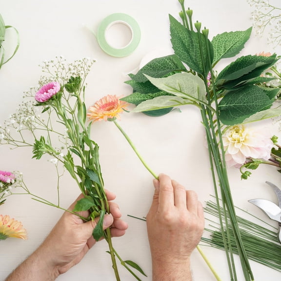 REOFLYUP 10Sets Decorative Artificial Flower Stems with Leaves for Bouquets Crowns and Floral Arrangements