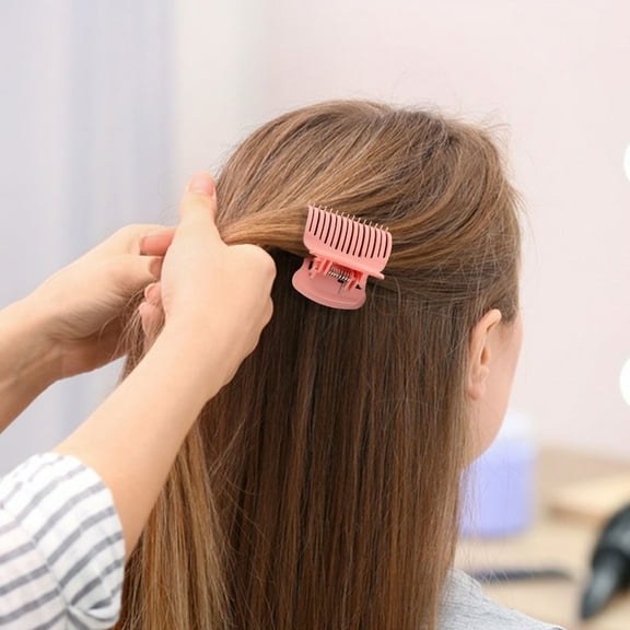 REOFLYUP 12Pcs Hot Curler Securing Clips Beige for Professional Salon and Home Styling