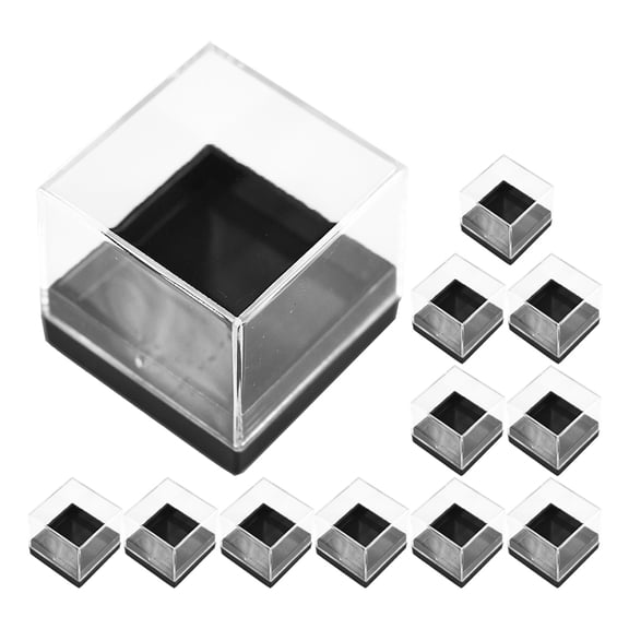 REOFLYUP 12-Pack Clear Plastic Mineral Display Boxes for Specimen Storage and Collection Organizer Case