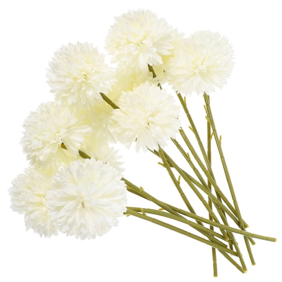 REOFLYUP 12-Pack White Faux Dandelion Flowers with Plastic Stems for Natural Home, Table, and Event Decoration