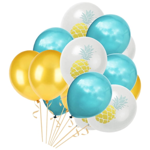 REOFLYUP 15-Pack Hawaiian Themed Round Latex Balloons for Birthday, Engagement, Luau Party and Celebration Decorations