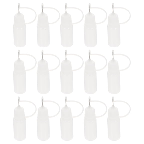 REOFLYUP 15-Pack Small Transparent PE Empty Bottles for Liquid Dispensing, Travel and General Use Containers