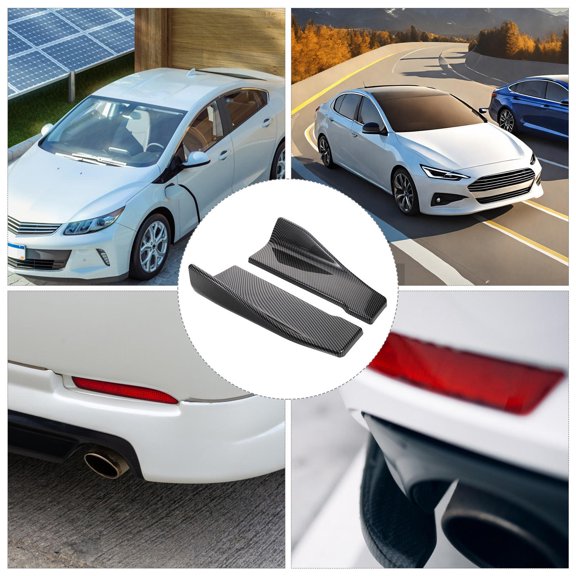 REOFLYUP 1Pair Black Rear Bumper Diffuser Splitter Canards Guard with Sturdy Carbon Fiber Material