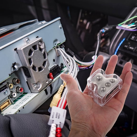 REOFLYUP Amplifier Power Distribution Block for Car Audio Systems, 1Pc with Efficient Grounding and Neat Cable Management