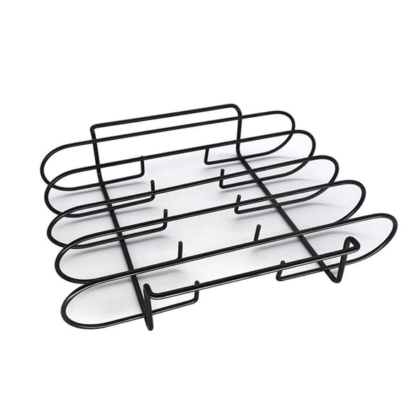 REOFLYUP 1Pc Black Portable Steak Rack for Grilling with Upright Rib Holder Barbecue Tool