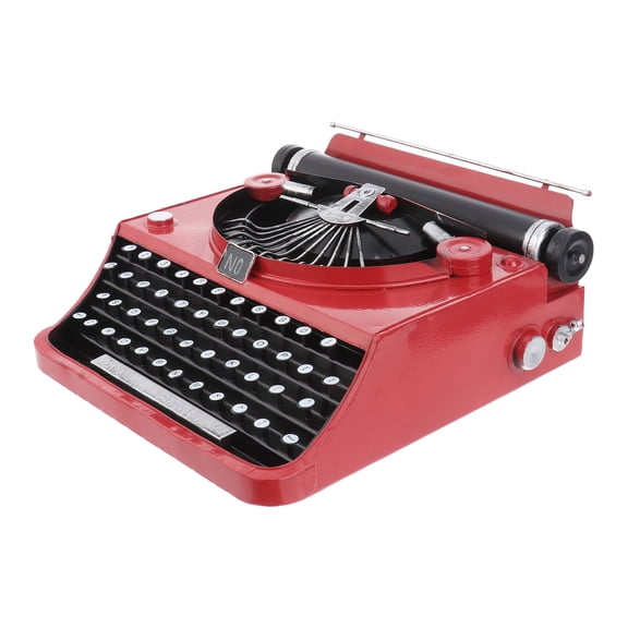 REOFLYUP 1Pc Manual Typewriter Model Red Iron Art Vintage Decor for Bar Prop and TV Cabinet Ornament