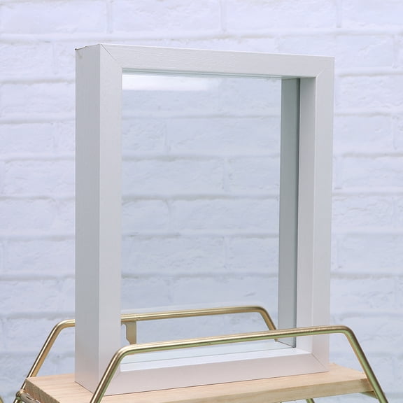 REOFLYUP 1Pc Pressed Flower Display Frame Double Sided Glass with White Mdf Backing
