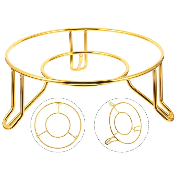 REOFLYUP 1Pc Simple Elegant Golden Alloy Pot Rack Heat Proof Table Stand for Hot Pot and Dishes