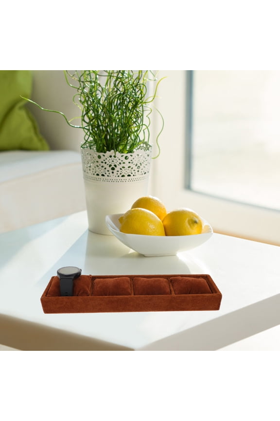 Brown Wood Charm Display Tray for Retail Stores, Jewelry Organizer Showcase, 1 Set