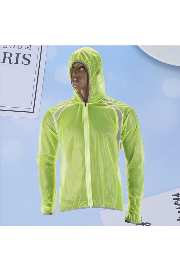 1Pcs Lightweight Raincoat Women Waterproof Rain Jacket Polyester Green For Schools