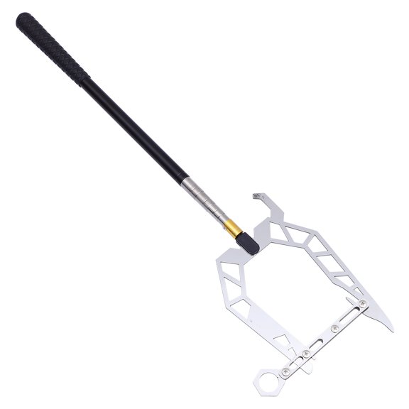 REOFLYUP 1Set Boat Hook Telescopic Rod Stainless Steel Durable for Use Black