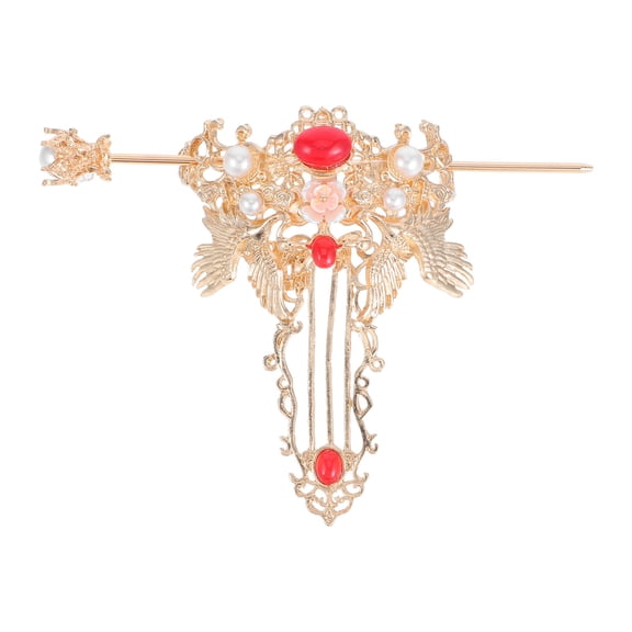 REOFLYUP 1Set Golden Retro Chinese Hair Coronet Crown cate Hair Stick for Formal and Cosplay Looks