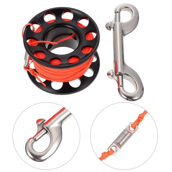 REOFLYUP Durable Aluminum Dive Line Spool with Snap Clip - Ideal for Cave, Technical, and Scuba Diving Gear Set