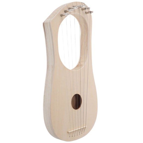 REOFLYUP 1Set Handmade Wooden Lyre Harp Kit Unique 7 String Acoustic Instrument for Home