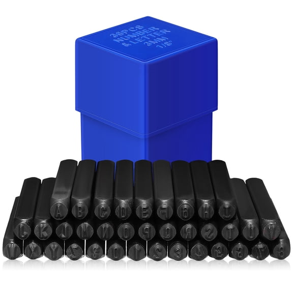REOFLYUP 1Set Metal Letter Punch Set Carbon Steel Black for Craft Stamping on Metal Plastic and Paper