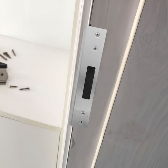 REOFLYUP 1Set Silver Stainless Steel Deadbolt Guard Plate for Enhanced Door Security