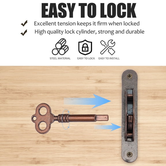 REOFLYUP 2-Pack Antique Style Iron Display Cabinet Locks with Keys for Home Repair and Furniture Security