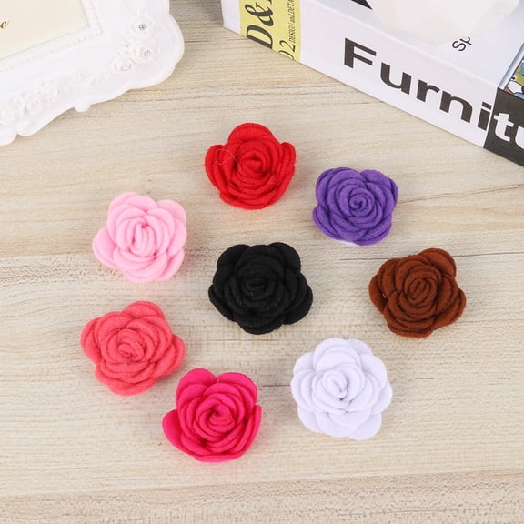 REOFLYUP 20PCS Felt Fabric Roses for Crafts, Nonwoven Material Flowers for Handmade Projects and Crafting