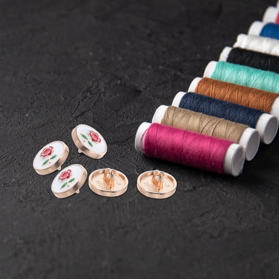 REOFLYUP 20Pcs Elegant Rose Flower Button for Sewing Blazers Sweaters and Shirts
